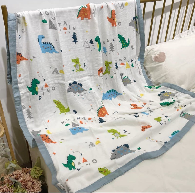 Summer Bamboo Fiber Four-Layer Gauze Blanket Children'S Air Conditioning Blanket Adult Student Bamboo Cotton Bed Sheet Cold Feeling Blanket Kindergarten - Image 1